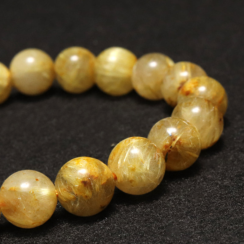 ブレス　ルチルクォーツ＜ブラジル産＞　丸 [co-g1745]