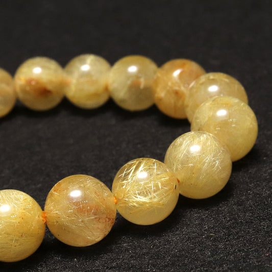 ブレス　ルチルクォーツ＜ブラジル産＞　丸 [co-g1745]