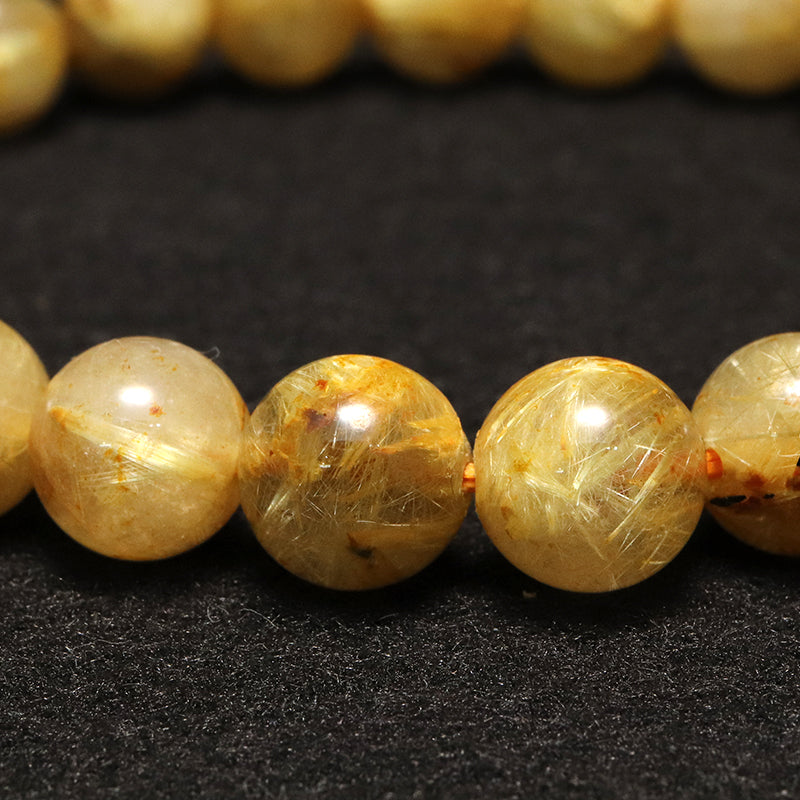 ブレス　ルチルクォーツ＜ブラジル産＞　丸 [co-g1745]