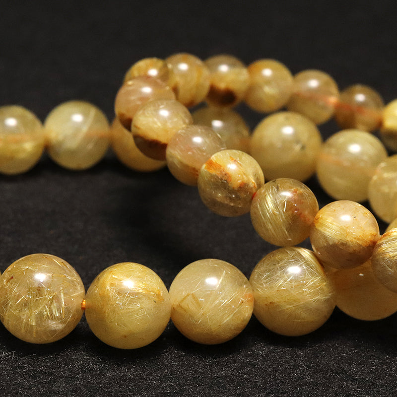 ブレス　ルチルクォーツ＜ブラジル産＞　丸 [co-g1745]