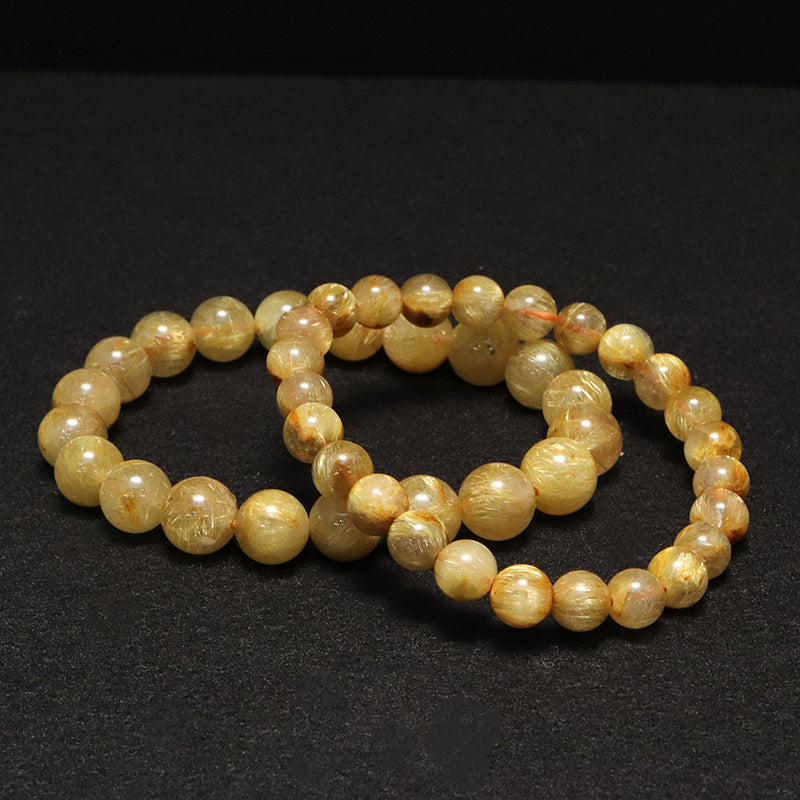 ブレス　ルチルクォーツ＜ブラジル産＞　丸 [co-g1745]