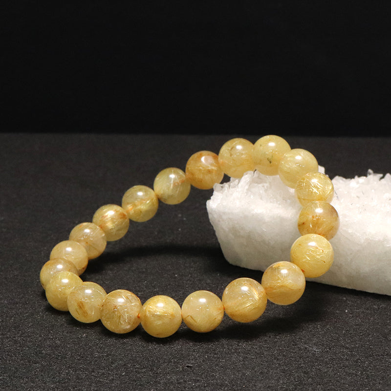 ブレス　ルチルクォーツ＜ブラジル産＞　丸 [co-g1745]