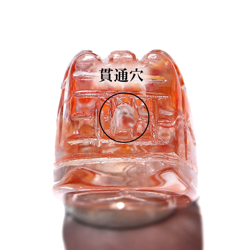 彫り物　オーロラクォーツ＜タンザニア産＞　ヒキュウ　穴あり [co-g2929]