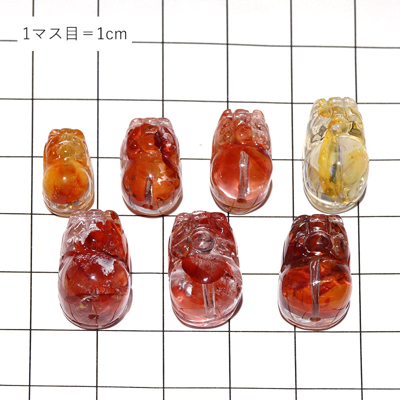 彫り物　オーロラクォーツ＜タンザニア産＞　ヒキュウ　穴あり [co-g2929]