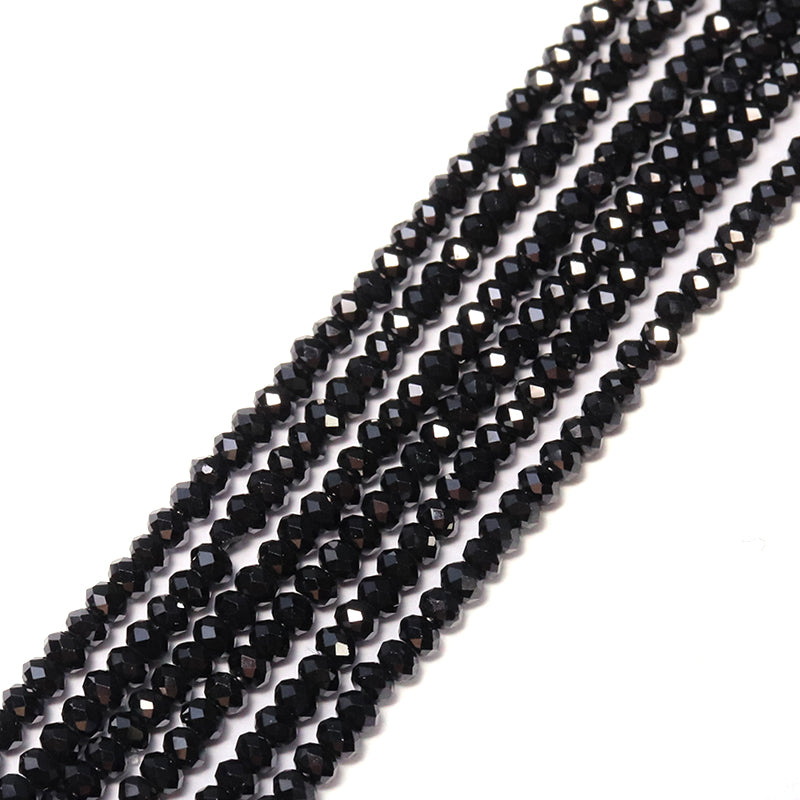 連　ブラックスピネル　ソロバンカット　約2.4mm　約120cm  [co-g2952]