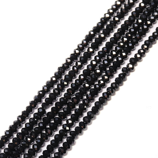 連　ブラックスピネル　ソロバンカット　約2.4mm　約120cm  [co-g2952]