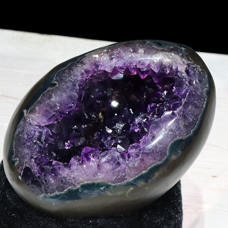 【一点物】ジオード　アメジスト　エッグ型　ウルグアイ産　[co-g1761]