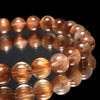 Copper Rutilated Cat's Eye Bracelet (Brazil) Round [co-g0865]