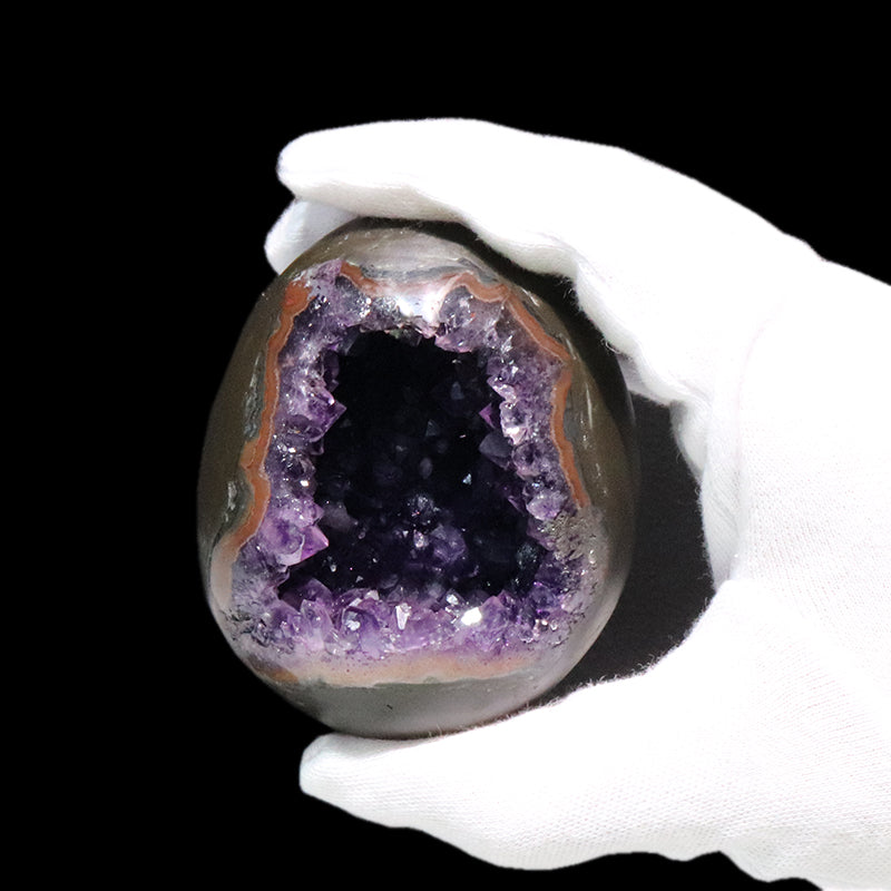 【一点物】ジオード　アメジスト　エッグ型　ウルグアイ産　[co-g1759]