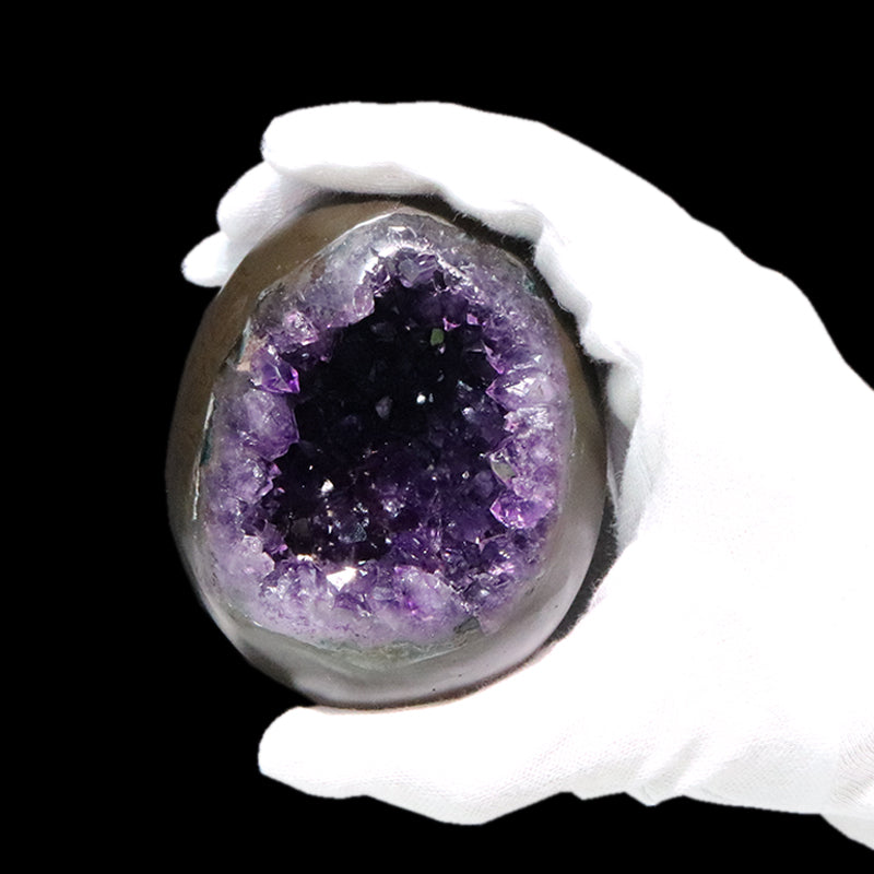 【一点物】ジオード　アメジスト　エッグ型　ウルグアイ産　[co-g1760]