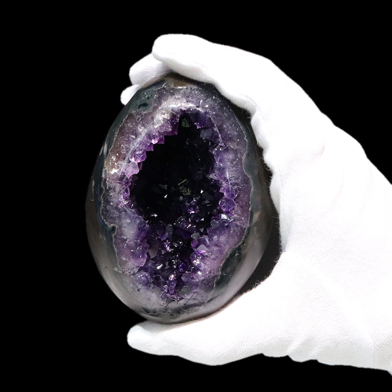 【一点物】ジオード　アメジスト　エッグ型　ウルグアイ産　[co-g1761]