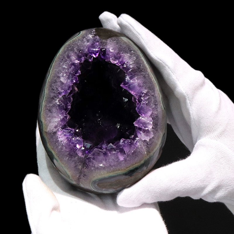 【一点物】ジオード　アメジスト　エッグ型　ウルグアイ産　[co-g1765]