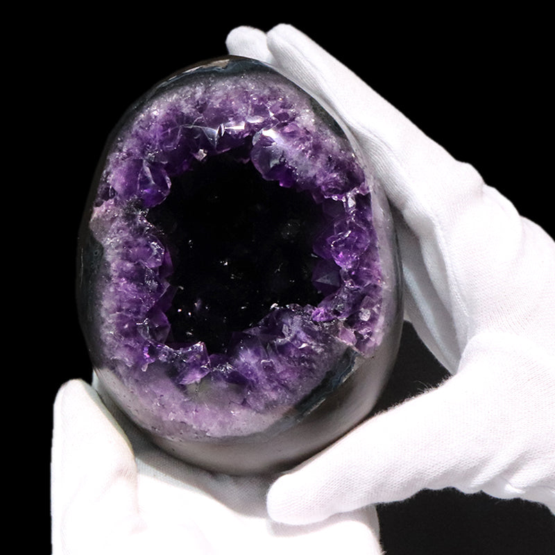 【一点物】ジオード　アメジスト　エッグ型　ウルグアイ産　[co-g1766]