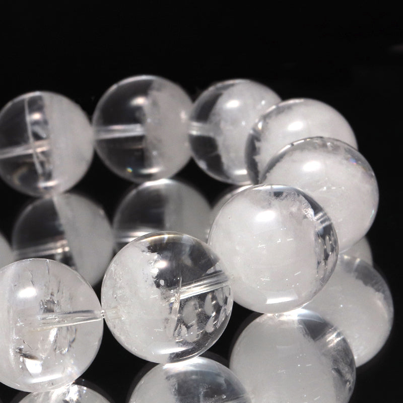 ブレス　アイリスクォーツ　ホワイトファントム入り＜ブラジル産＞　丸 [co-g1705]