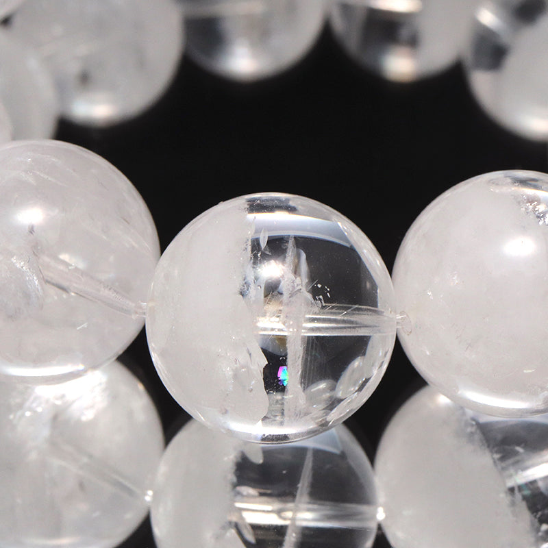 ブレス　アイリスクォーツ　ホワイトファントム入り＜ブラジル産＞　丸 [co-g1705]