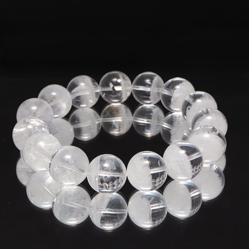 ブレス　アイリスクォーツ　ホワイトファントム入り＜ブラジル産＞　丸 [co-g1705]