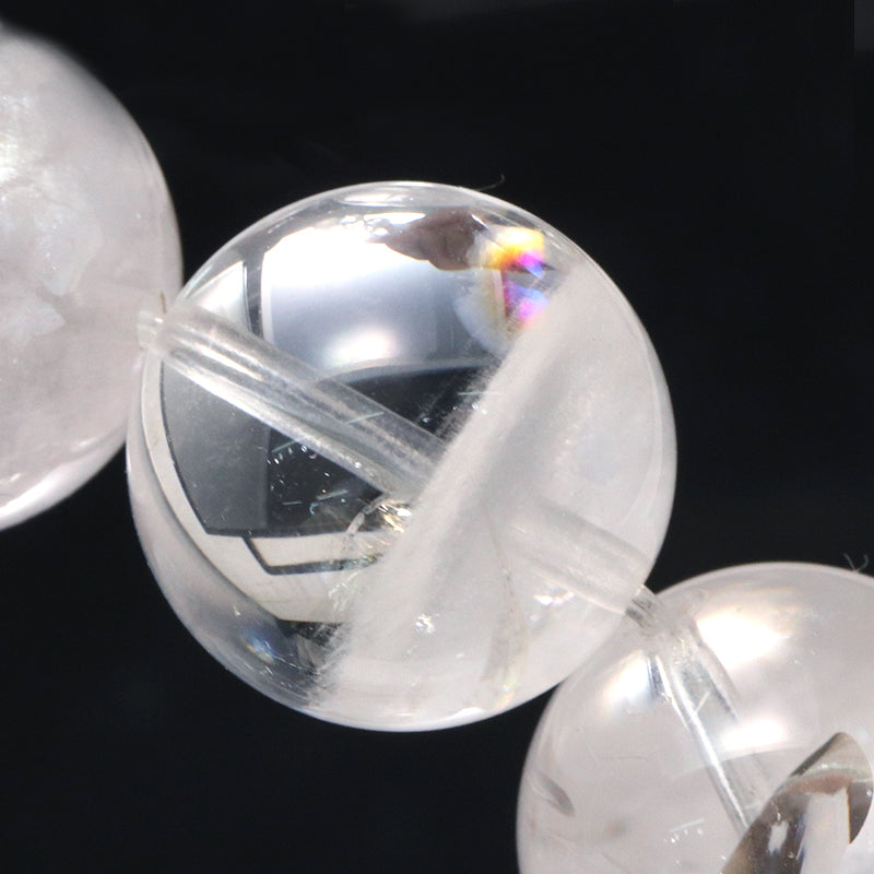 ブレス　アイリスクォーツ　ホワイトファントム入り＜ブラジル産＞　丸 [co-g1705]