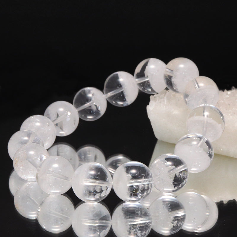 ブレス　アイリスクォーツ　ホワイトファントム入り＜ブラジル産＞　丸 [co-g1705]