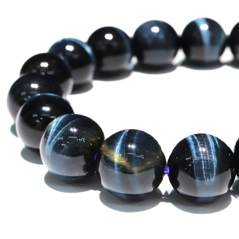 ブレス　雷ブルータイガーアイ＜南アフリカ産＞　丸  [co-g1768]