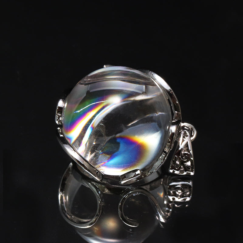 ペンダントトップ　アイリスクォーツ　虹入り水晶　シルバー [co-g1770]