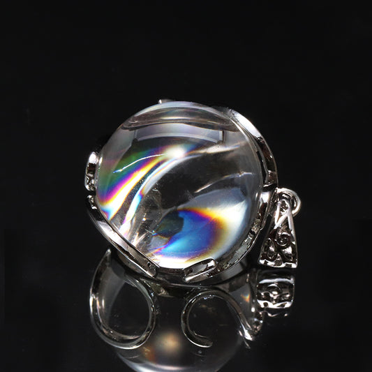 ペンダントトップ　アイリスクォーツ　虹入り水晶　シルバー [co-g1770]