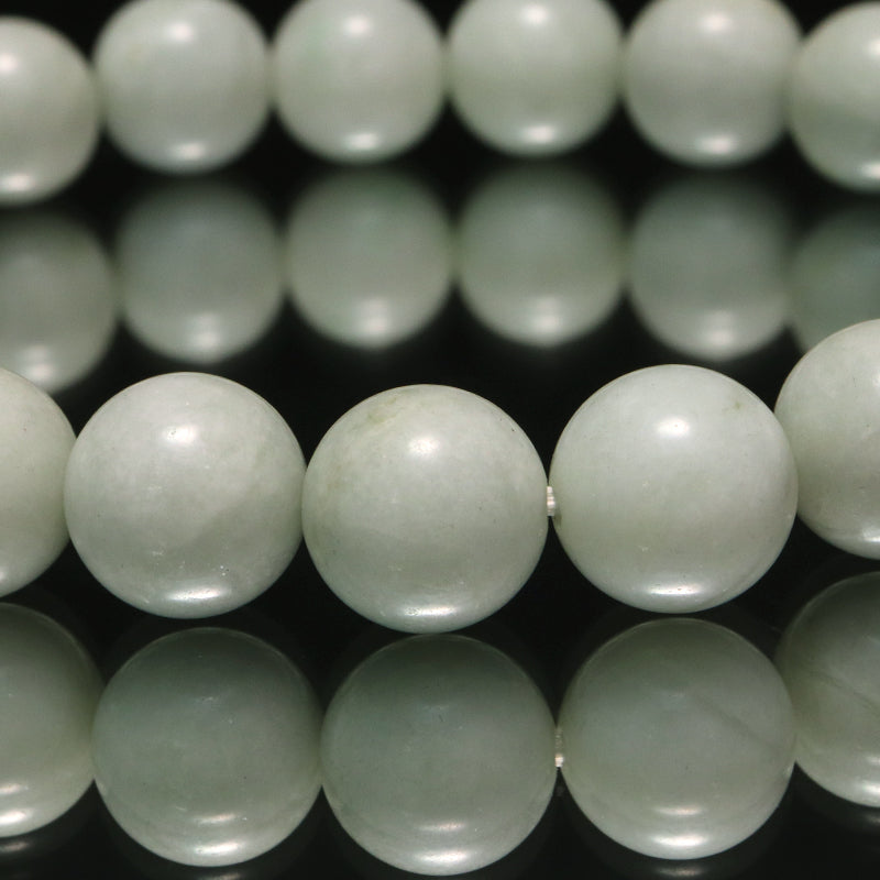【日本銘石】ブレス　糸魚川翡翠＜新潟県産＞　白緑　AAランク　丸約10mm　[co-g1772]