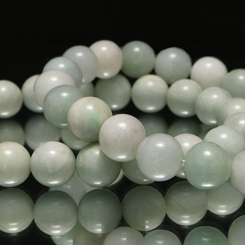 【日本銘石】ブレス　糸魚川翡翠＜新潟県産＞　白緑　AAランク　丸約10mm　[co-g1772]