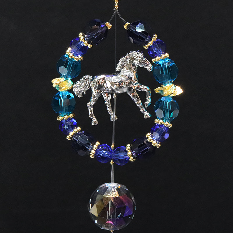 【予約販売（詳しくは本文をご確認ください）】サンキャッチャー　馬蹄(午)　全3種類　ショート　台付き　日本製  [co-g1773]