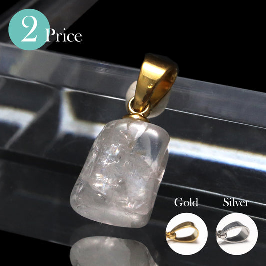 【対象商品10点以上ご購入で30％OFF/決済時に自動割引】ペンダントトップ フェナカイト＜ブラジル産＞ 　約7～10mm　ステンレス　日本製　[co-g1263]