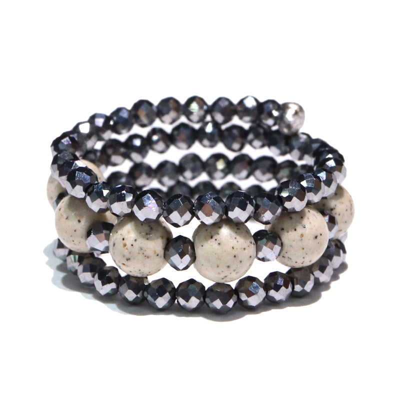 【ことほぎ】形状記憶リング　テラヘルツ　カット約2mm×北投石　丸約4mm　全5種類　日本製 [co-g1887]