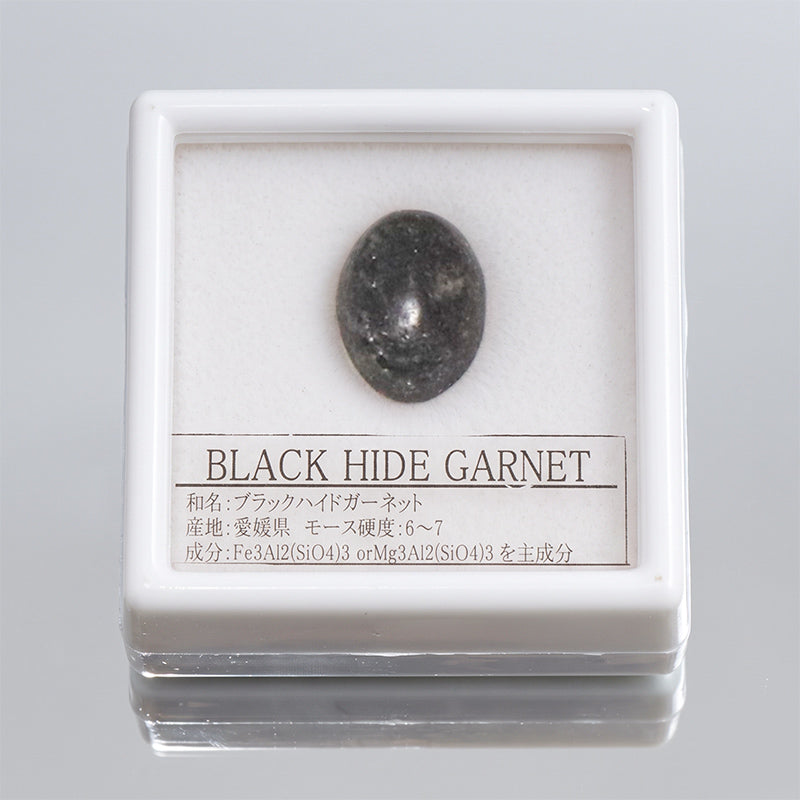 【日本銘石】ブラックハイドガーネット＜愛媛県産＞　オーバル型　ルース　 [co-g2723]