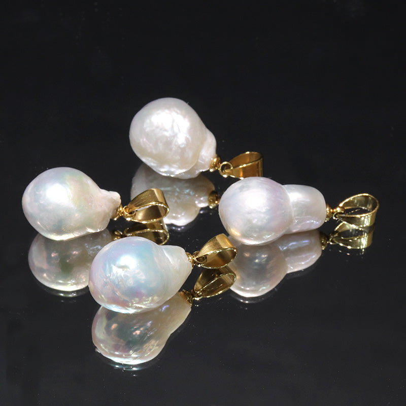 淡水パール　全4カラー　ペンダントトップ　ステンレス製　ゴールド [co-g2308]