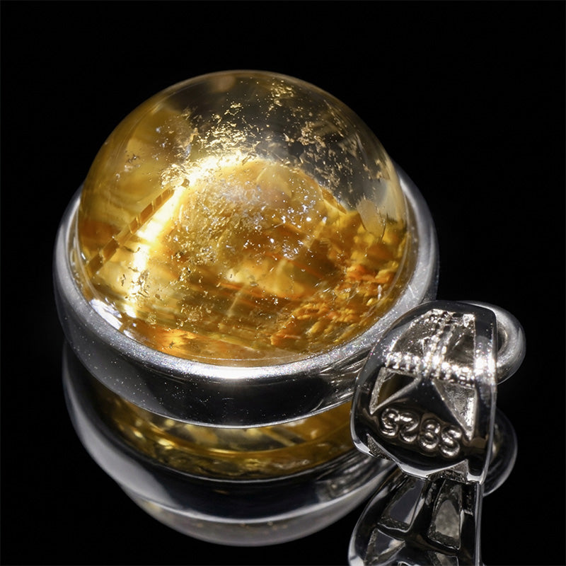 タイチンルチルキャッツアイ＜ブラジル産＞　約4～6ct　ラウンド型　Sliver925　ペンダントトップ　シルバーカラー　 [co-g3314]
