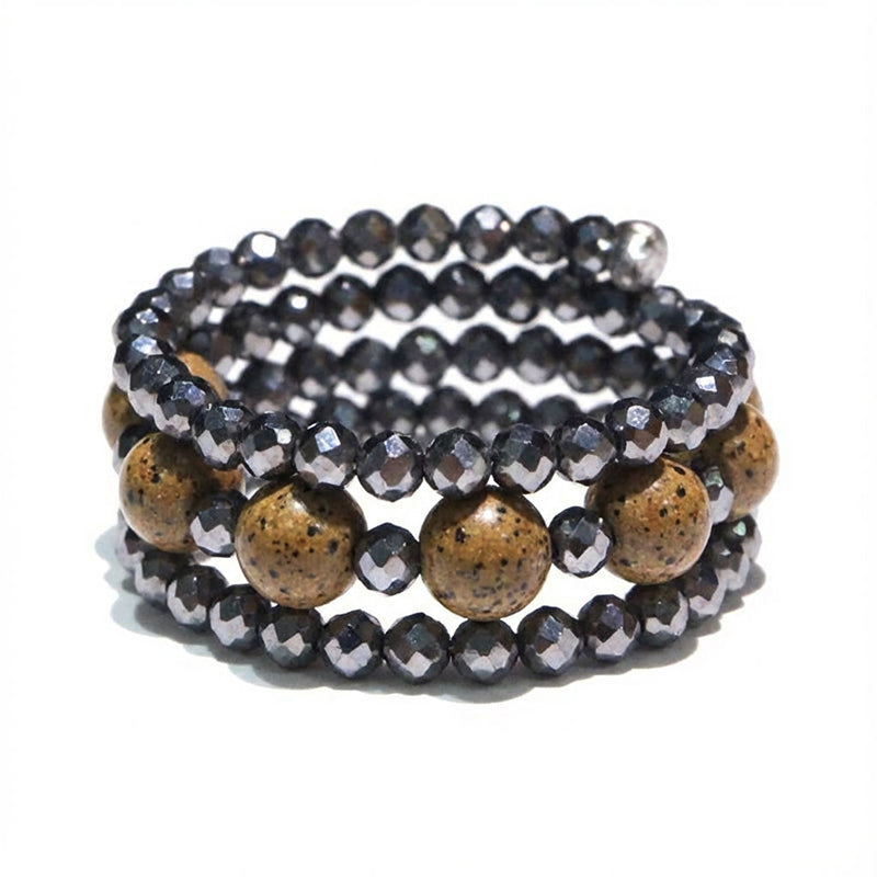 【ことほぎ】形状記憶リング　テラヘルツ　カット約2mm×北投石　丸約4mm　全5種類　日本製 [co-g1887]