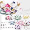 【特別価格】【割引不可】置物　クリスタルガラス　蓮花台　皿あり　大サイズ  [fg-g0002]