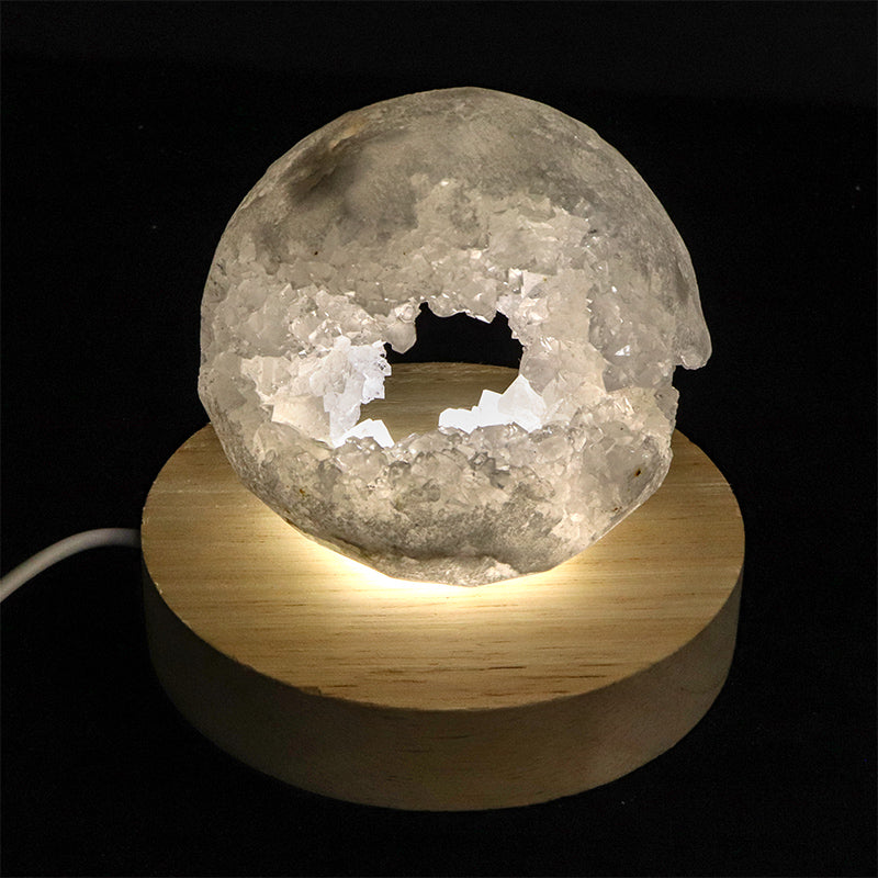 水晶ジオード＜モロッコ産＞　丸玉　原石　　約4.9～8.3cm　ランダム発送 [co-g3274]