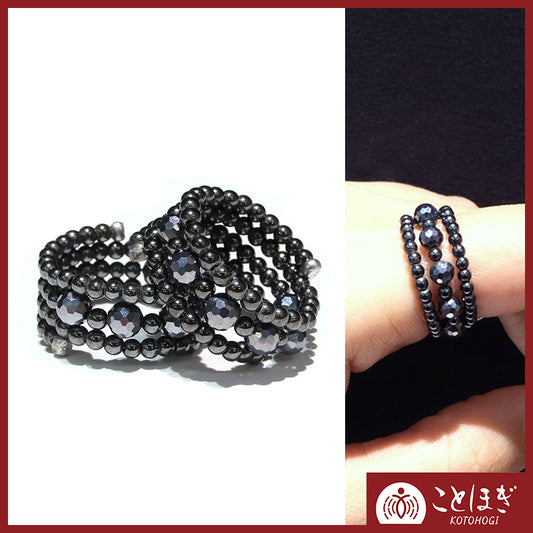 【2/28までことほぎ20％OFF(決済時に自動割引)】【ことほぎ】形状記憶リング　磁石　丸約2mm×テラヘルツ　ミラーカット約4mm　日本製 [co-g2091]