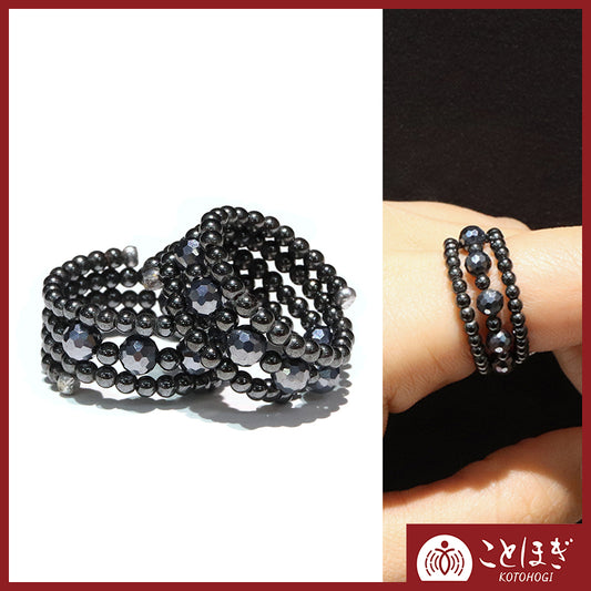 【2/28までことほぎ20％OFF(決済時に自動割引)】【ことほぎ】形状記憶リング　テラヘルツ　カット約2mm×テラヘルツ　ミラーカット約4mm　日本製 [co-g2092]