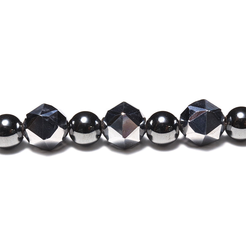 【ことほぎ】ペット用マンテルネックレス　テラヘルツスター8mm×ヘマタイト6mm　 [co-g2995]