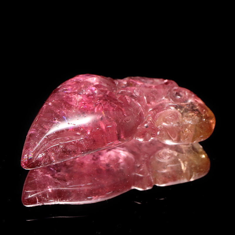 【一点物】ペンダントトップ　ピンクトルマリン＜ブラジル産＞　如意×人参　約9.3×19.7mm　穴あり [co-g0924]